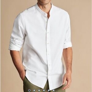 Topman White Round collar dress shirt M 38-40 stretch skinny fit worn once
